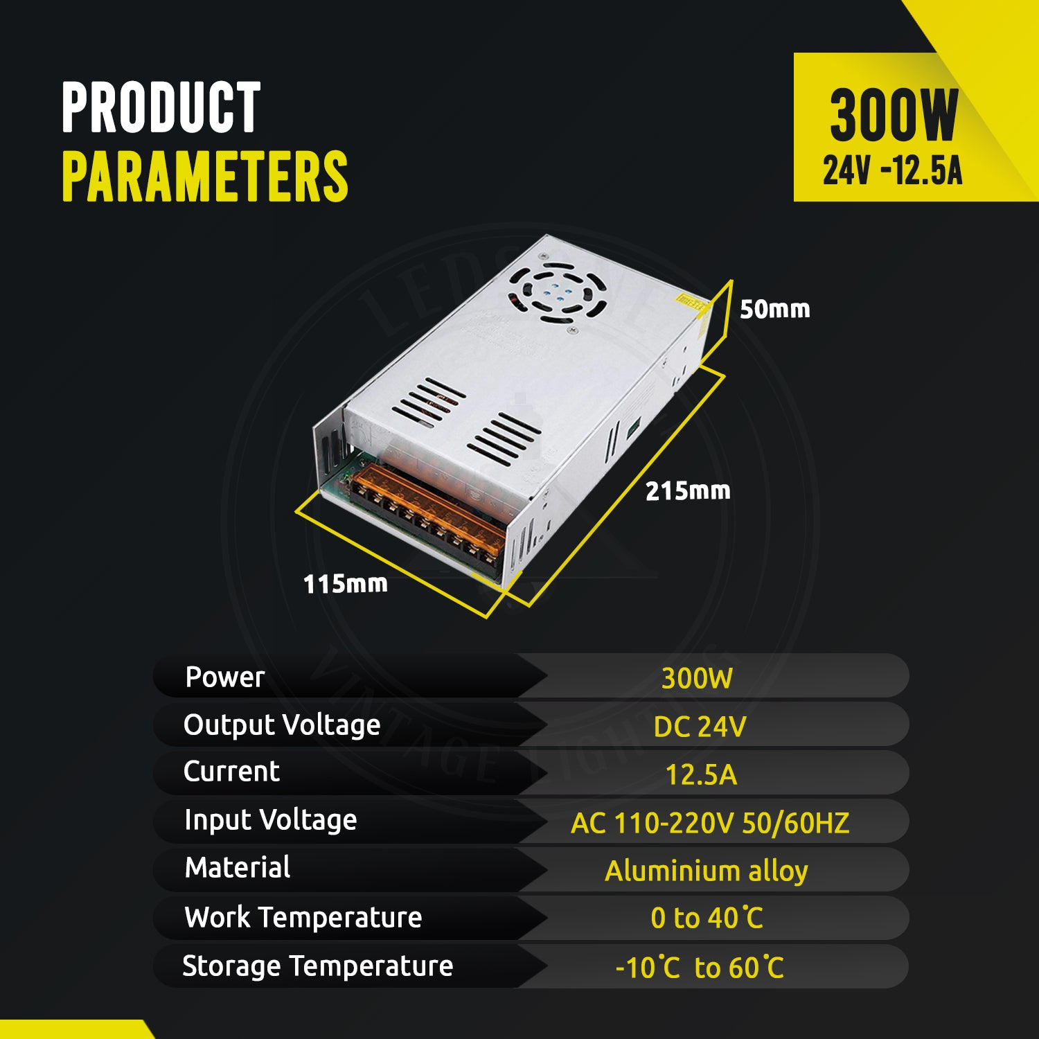 24V LED Driver 300W 240V to 24V DC Adapter IP20 Constant Voltage power supply Transformer~3300