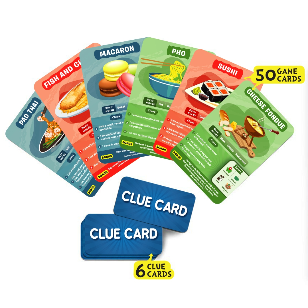 Skillmatics Card Game: Guess in 10 Foods Around The World, Gifts for 8+ Years, Game of Smart Questions, Fun for Outdoors, Travel & Family Game Night