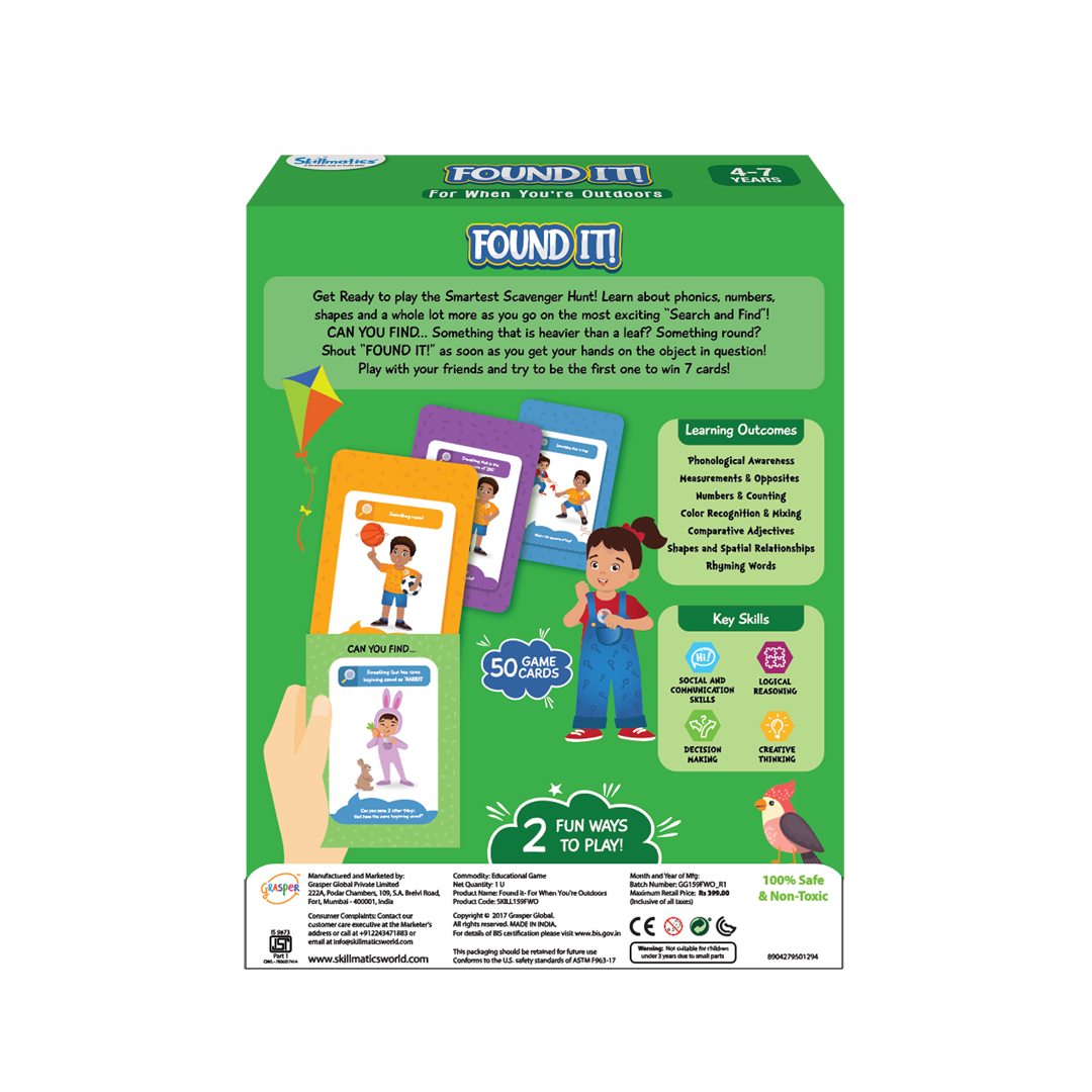 Skillmatics Card Game : Found It Outdoor Edition | Easter Gifts for Ages 4-7 | Smart Scavenger Hunt for Kids | Super Fun Family Game