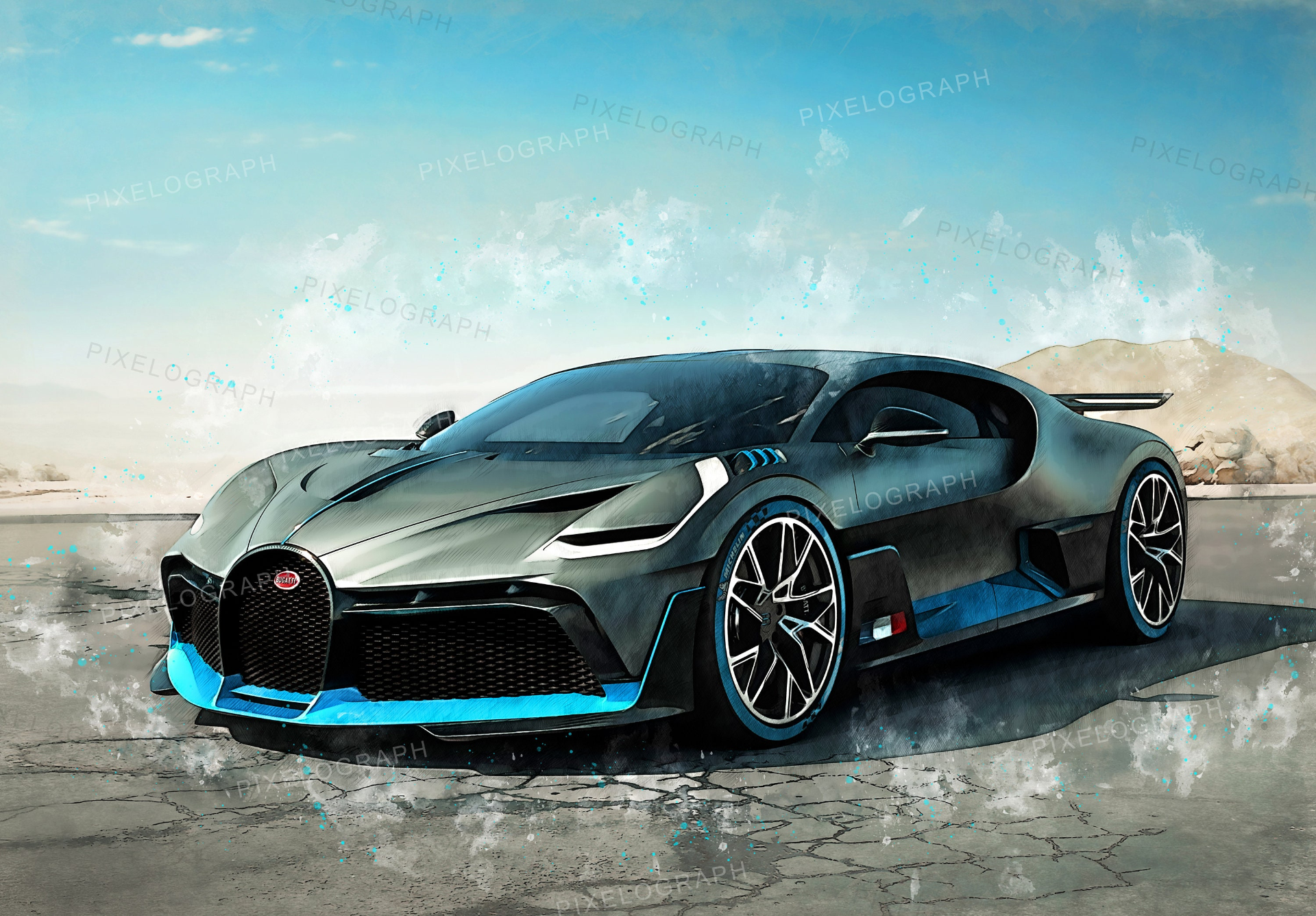 Bugatti Print, Divo - Bugatti Art, Bugatti Poster, Bugatti Sketch Art, Bugatti Print, Bugatti Watercolor, Divo, Bugatti Divo Print, Divo art