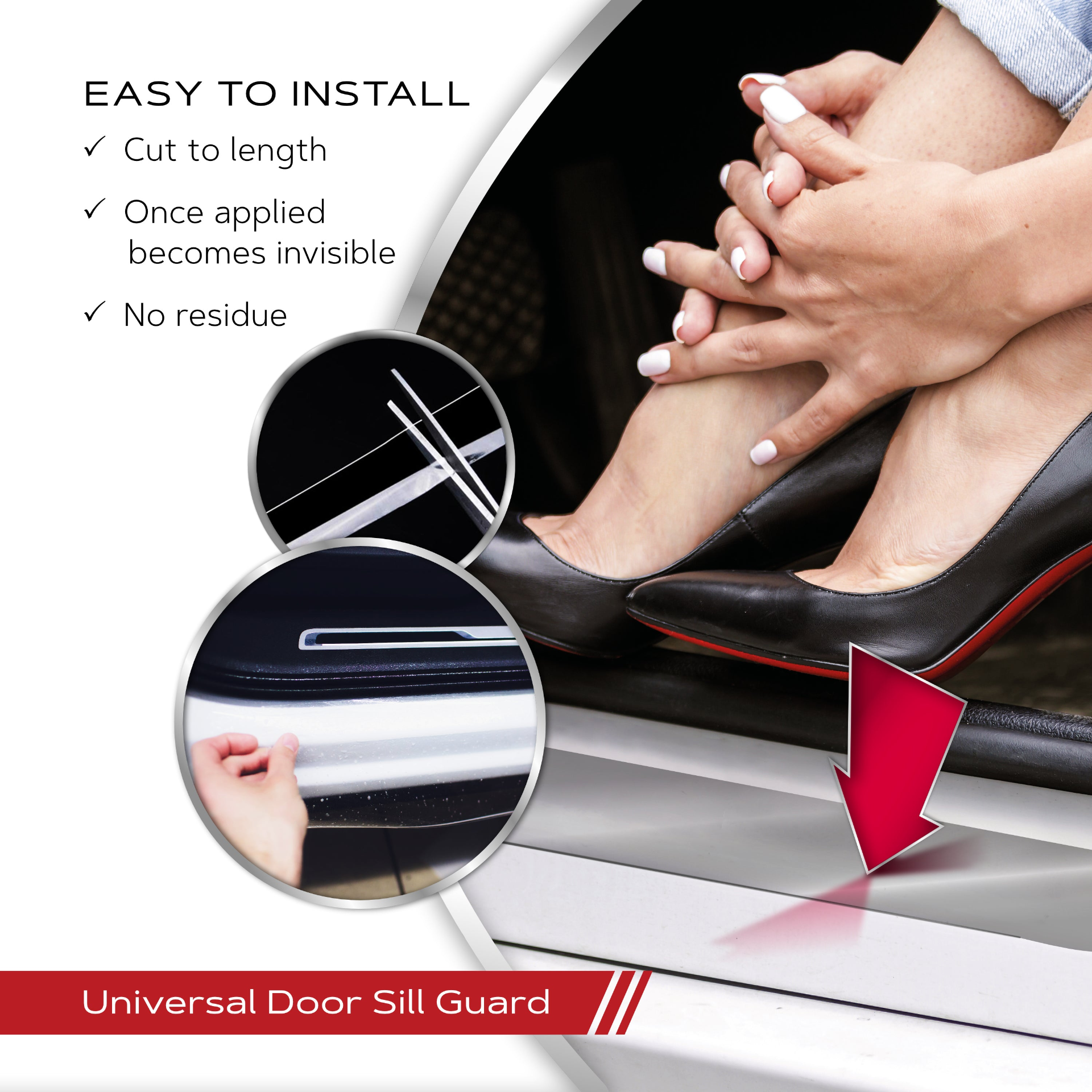 RimPro-Tec® PPF&Tints™ Universal Car Door Sill Protectors With Apply Kit