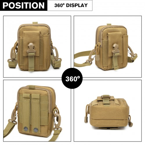 S2053 - Kono Casual Small Canvas Cross Body Bag - Khaki