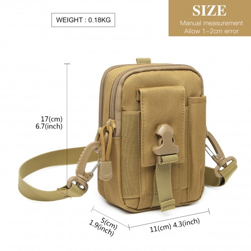 S2053 - Kono Casual Small Canvas Cross Body Bag - Khaki