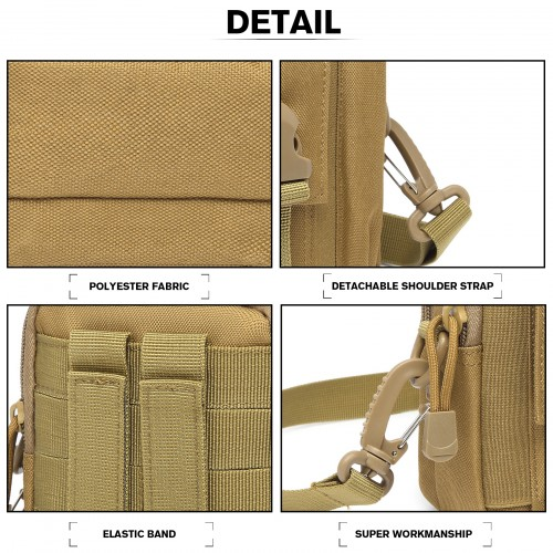 S2053 - Kono Casual Small Canvas Cross Body Bag - Khaki