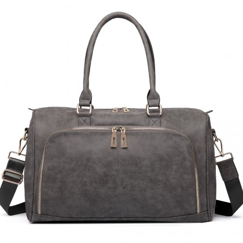 LT6638 - Miss Lulu Leather Look Maternity Changing Shoulder Bag Grey