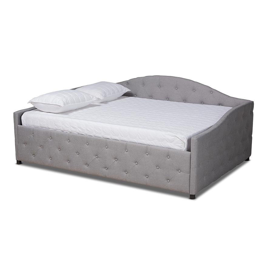 Baxton Studio Becker Modern and Contemporary Transitional Grey Fabric Upholstered Full Size Daybed