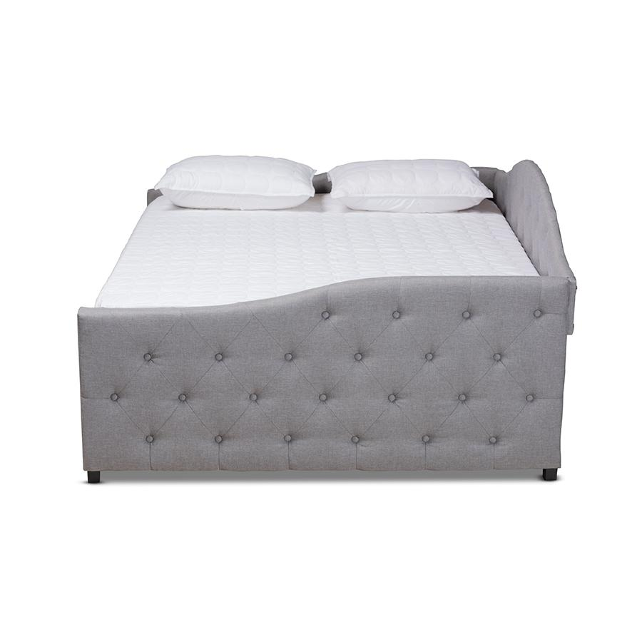 Baxton Studio Becker Modern and Contemporary Transitional Grey Fabric Upholstered Full Size Daybed