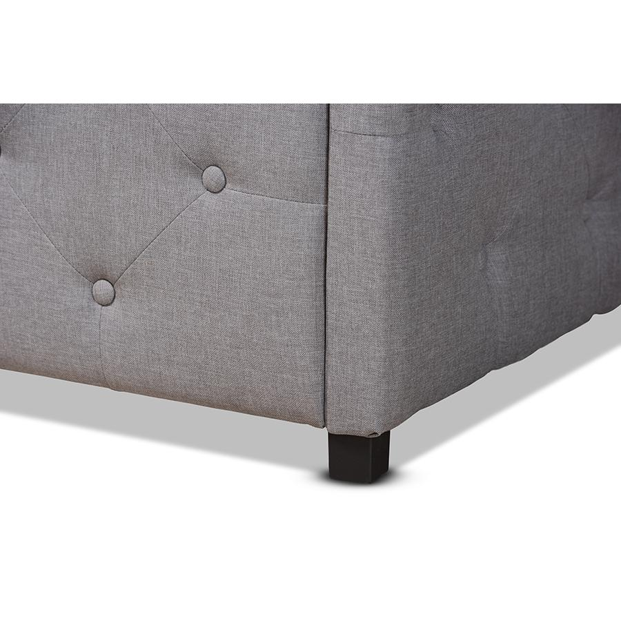 Baxton Studio Becker Modern and Contemporary Transitional Grey Fabric Upholstered Full Size Daybed