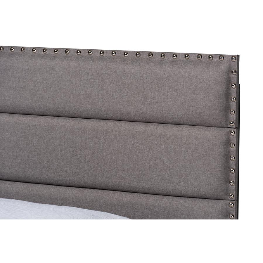 Baxton Studio Ansa Modern and Contemporary Grey Fabric Upholstered Twin Size Bed