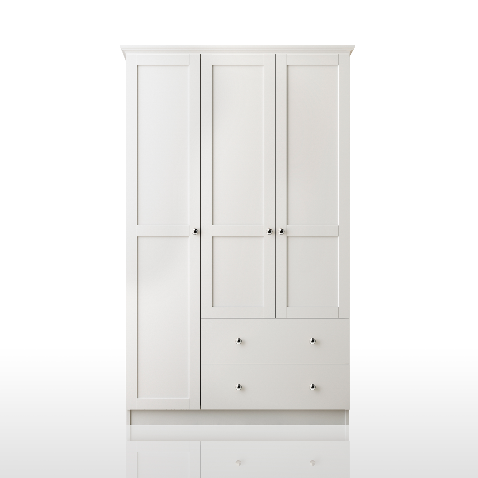 COLETTE 3 Door 2 Drawers Wardrobe, White