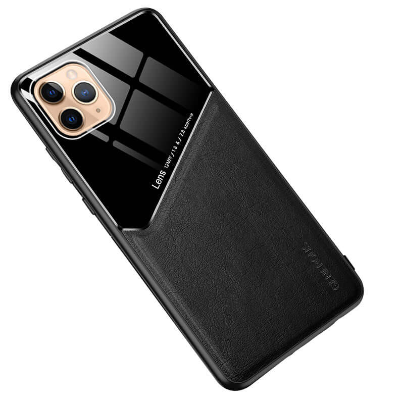 Acrylic + PU Leather iPhone 12 / 12 Pro Case - Black