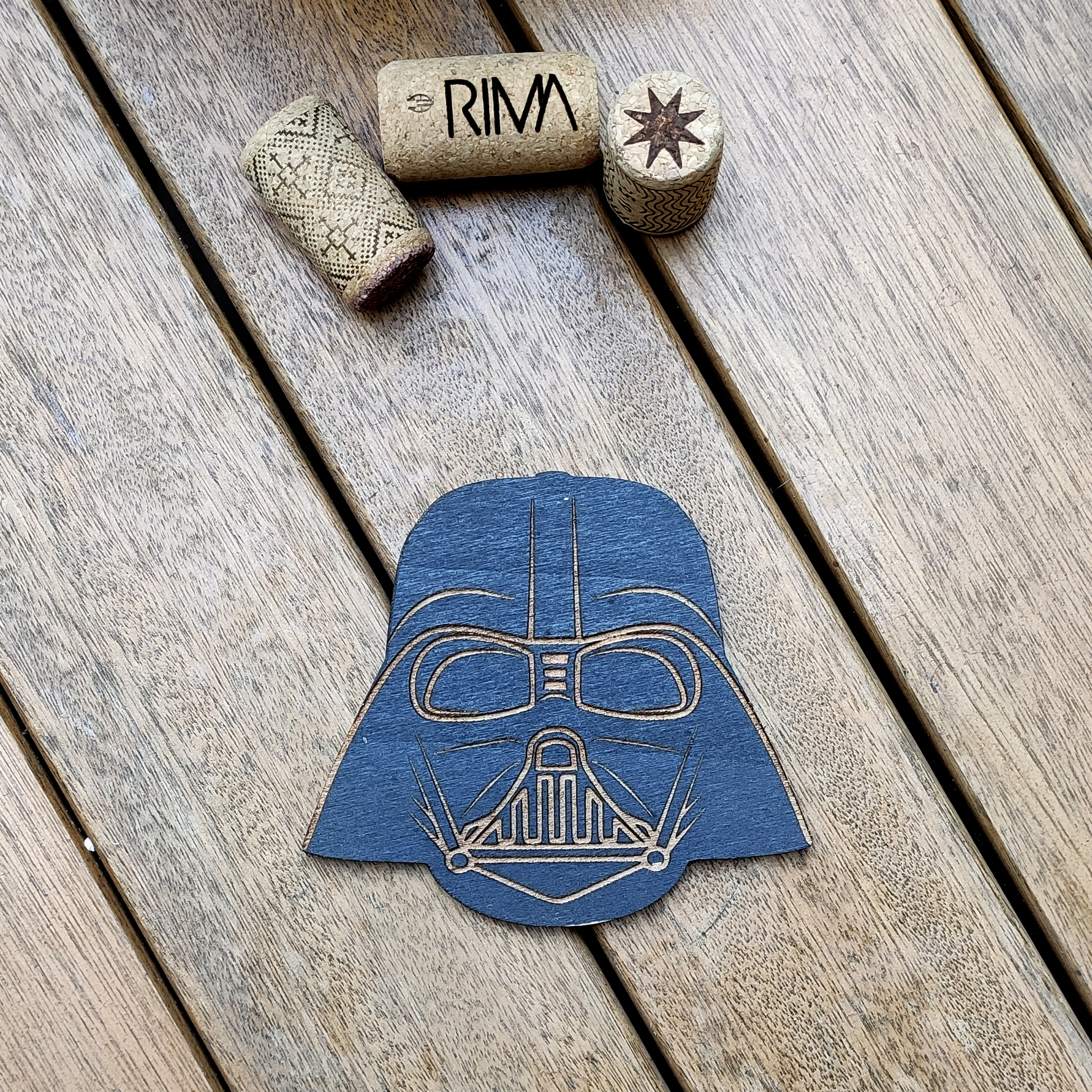 Set of 4 Star Wars Wood Coasters - BB8, Darth Vader, Stormtrooper & Millennium Falcon - Housewarming Gift