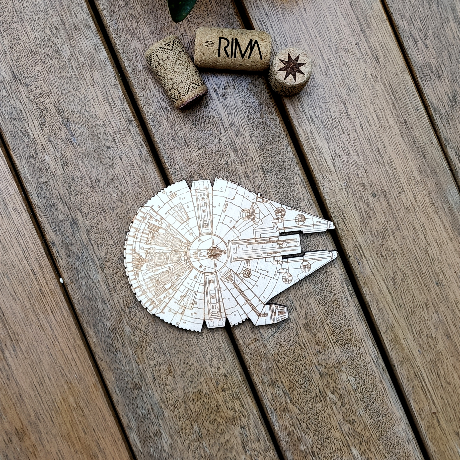 Set of 4 Star Wars Wood Coasters - BB8, Darth Vader, Stormtrooper & Millennium Falcon - Housewarming Gift