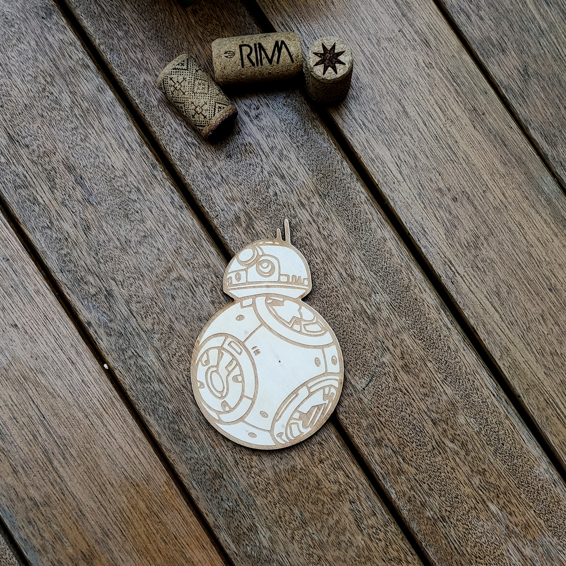 Set of 4 Star Wars Wood Coasters - BB8, Darth Vader, Stormtrooper & Millennium Falcon - Housewarming Gift