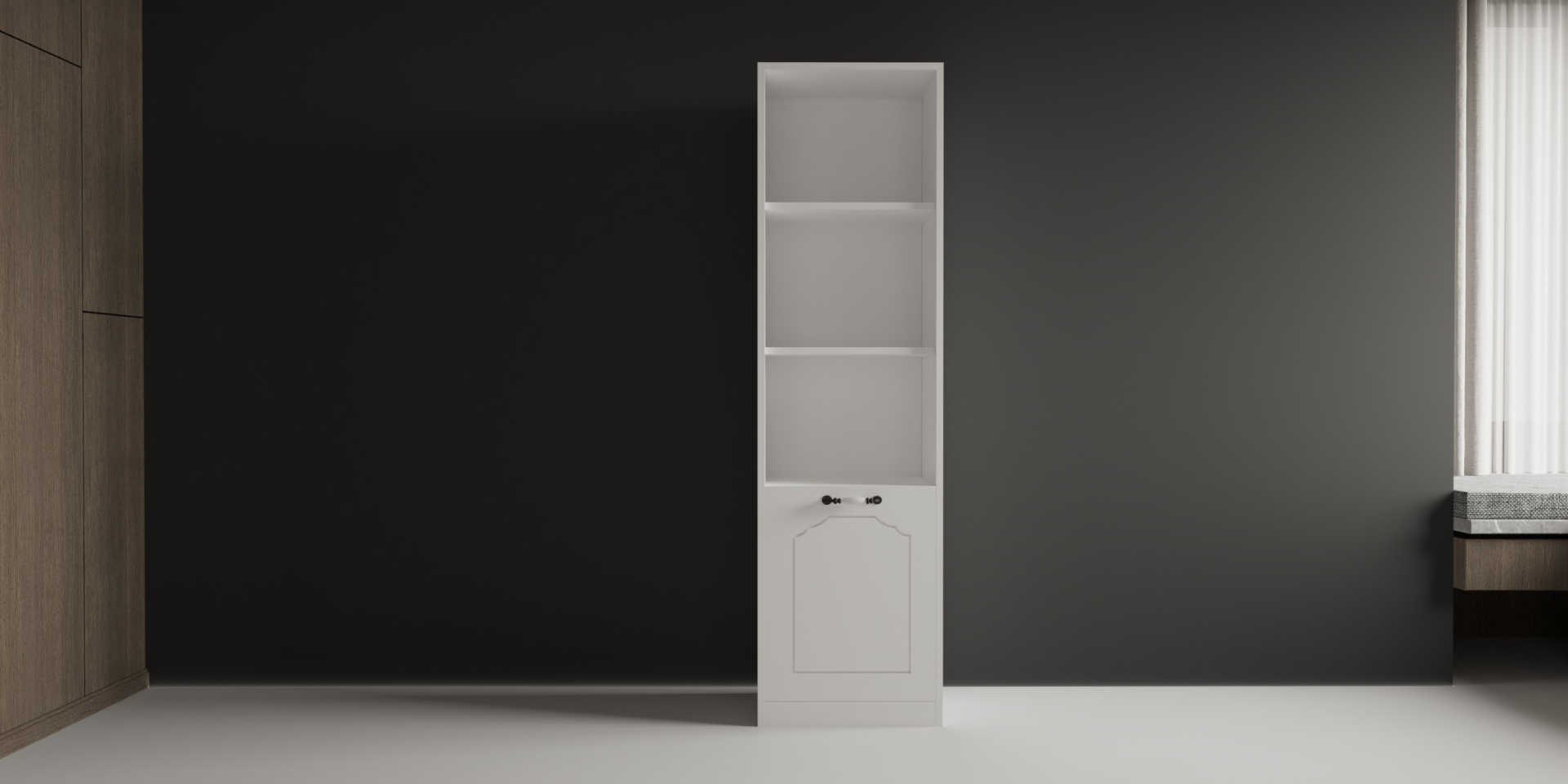 HANSEL 1 Door Bookcase, White