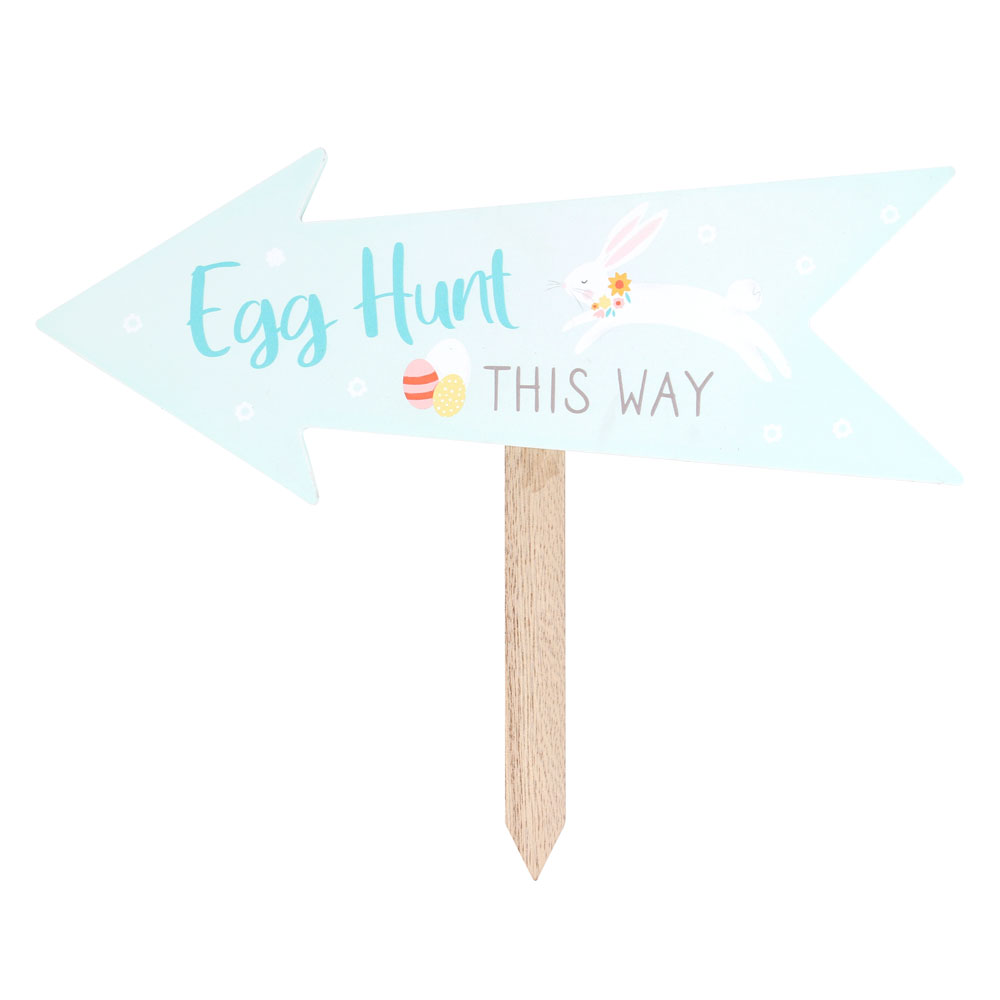 Egg Hunt This Way Sign Stake