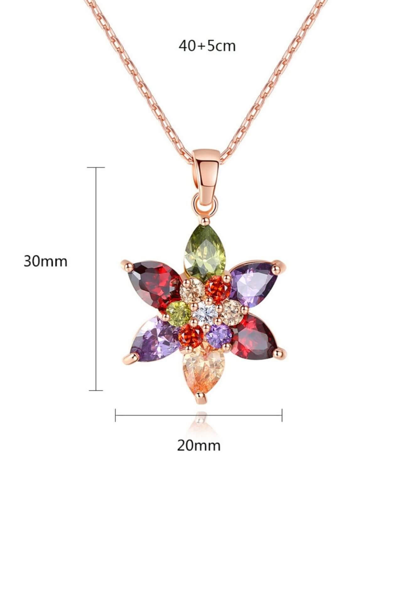 "Rainbow Flower" | 18K Austrian Crystals Necklace