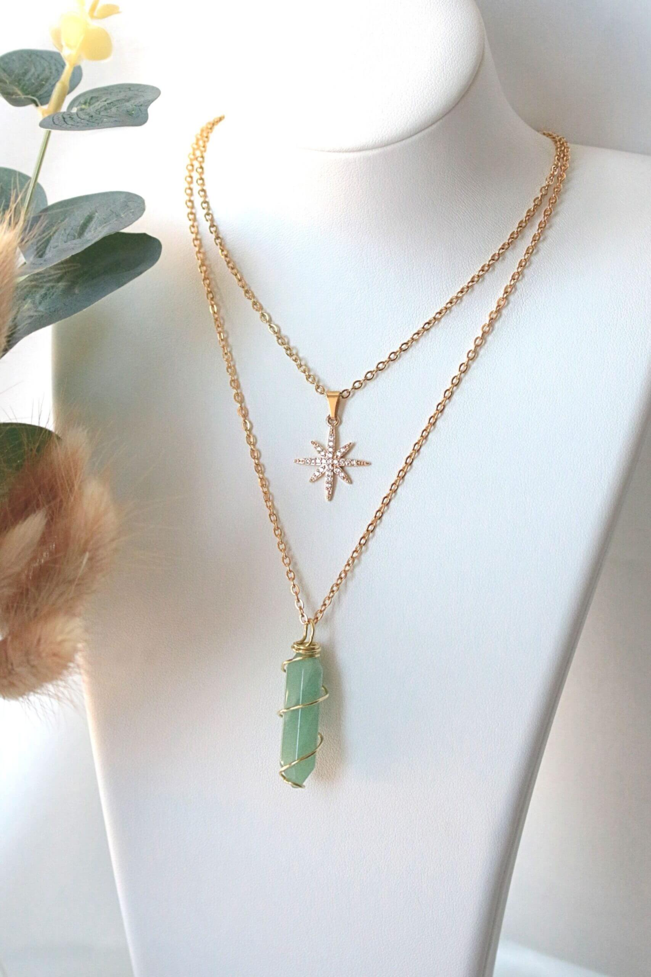 Double-ended Natural Crystals | 18K Hand Wired Necklaces