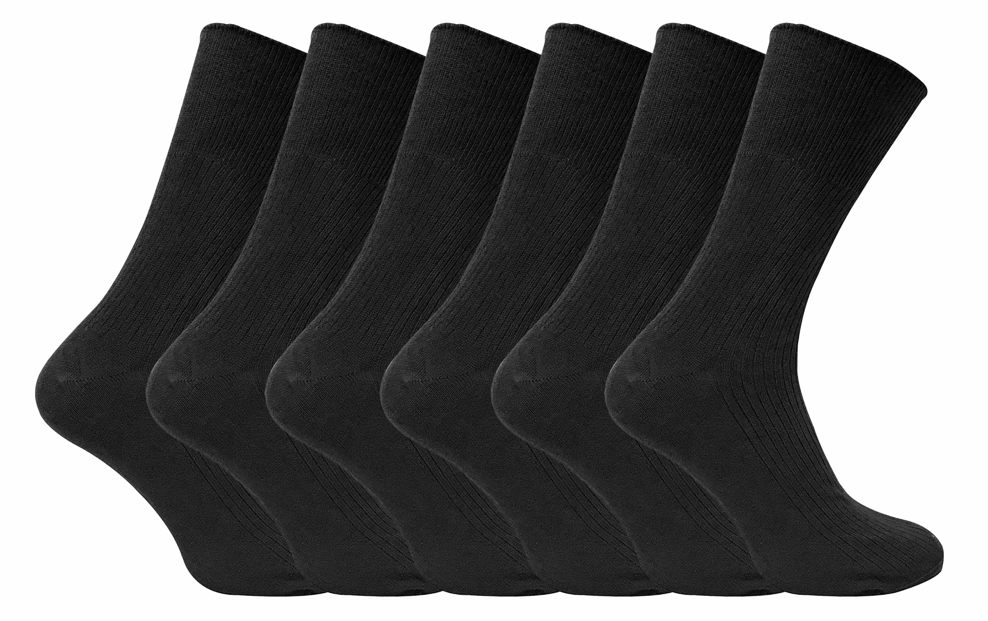 6 Pairs Mens Non Elastic 100% Cotton Socks