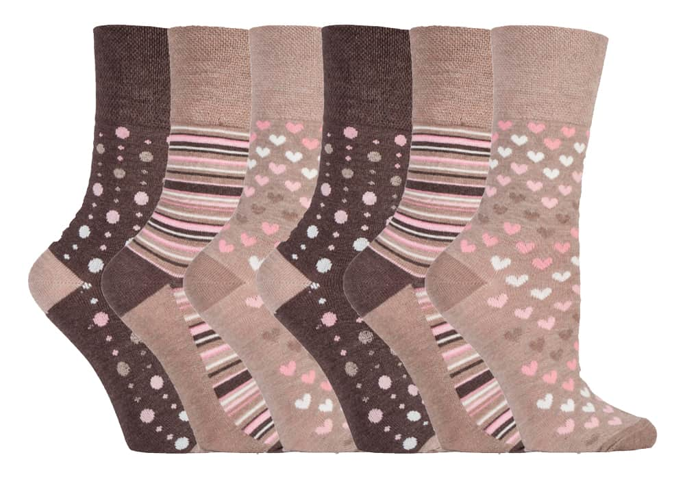 6 Pairs Ladies Non Elastic Loose Top Bamboo Socks