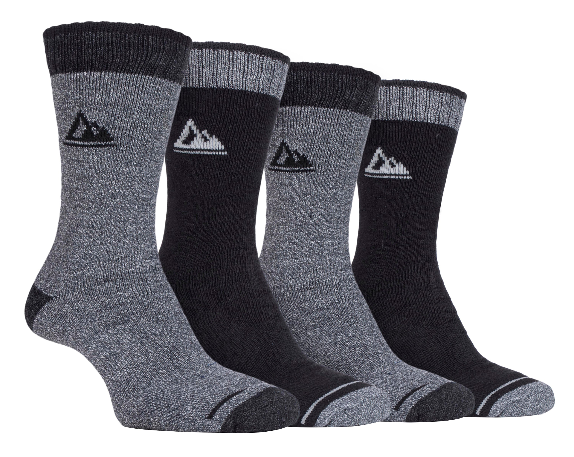 4 Pairs Mens Cushioned Sole Hiking Socks