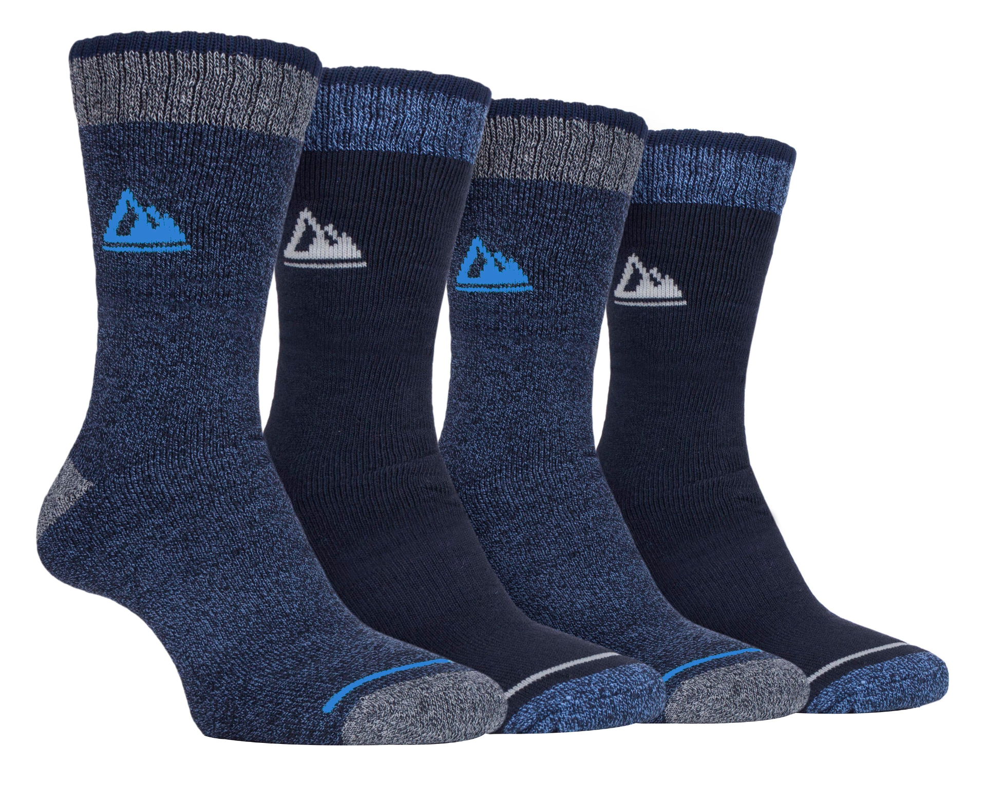 4 Pairs Mens Cushioned Sole Hiking Socks