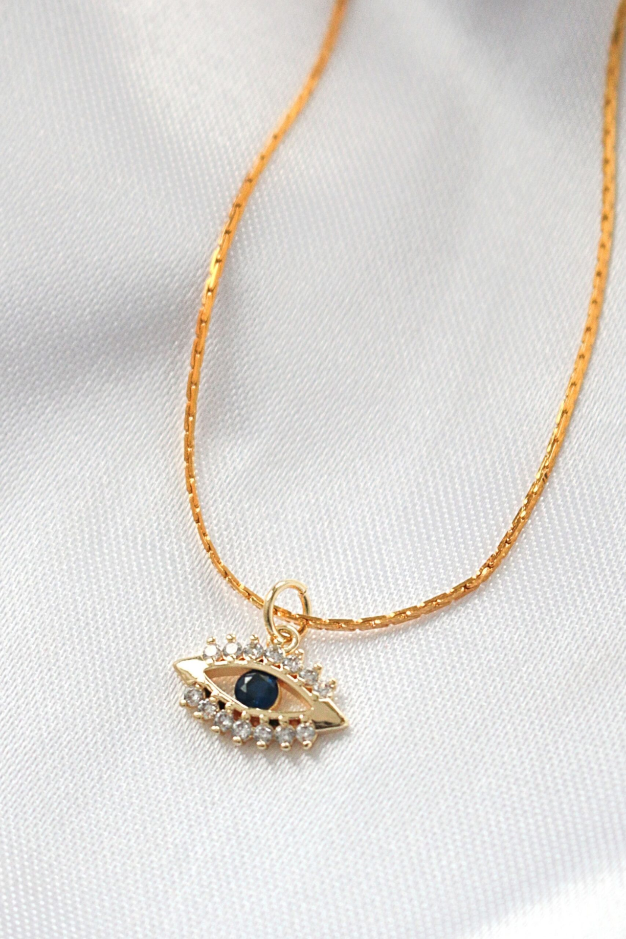 24K Mini Evil Eye Necklace