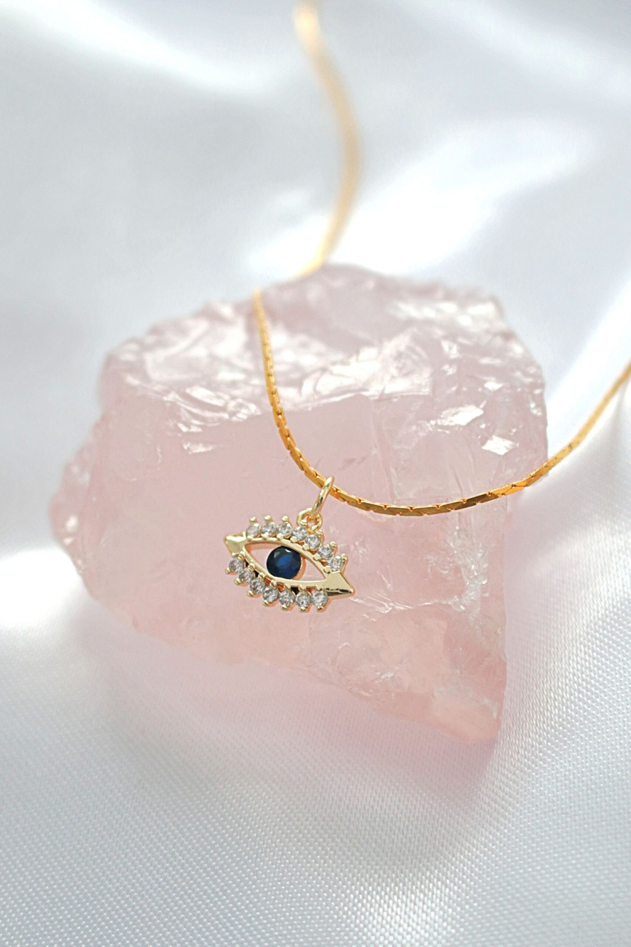 24K Mini Evil Eye Necklace