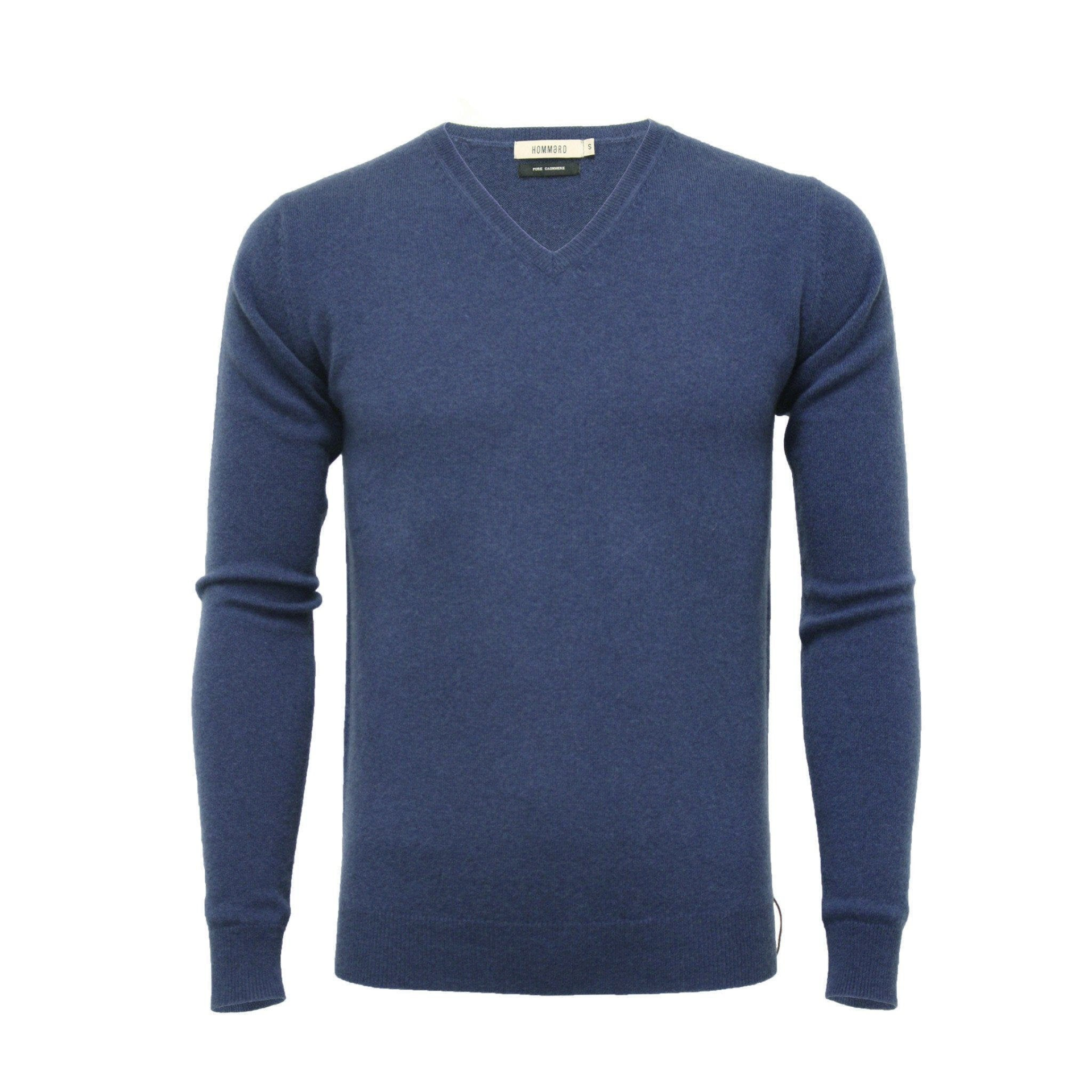 Cashmere V Neck Sweater Jeans Blue