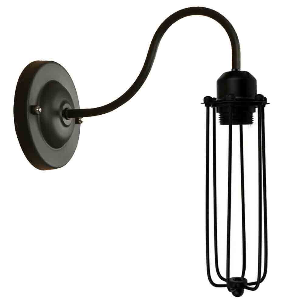 LEDSone industrial Vintage Rustic Wall Sconces Wire Cage Black Industrial Wall Light Lampshade~2900