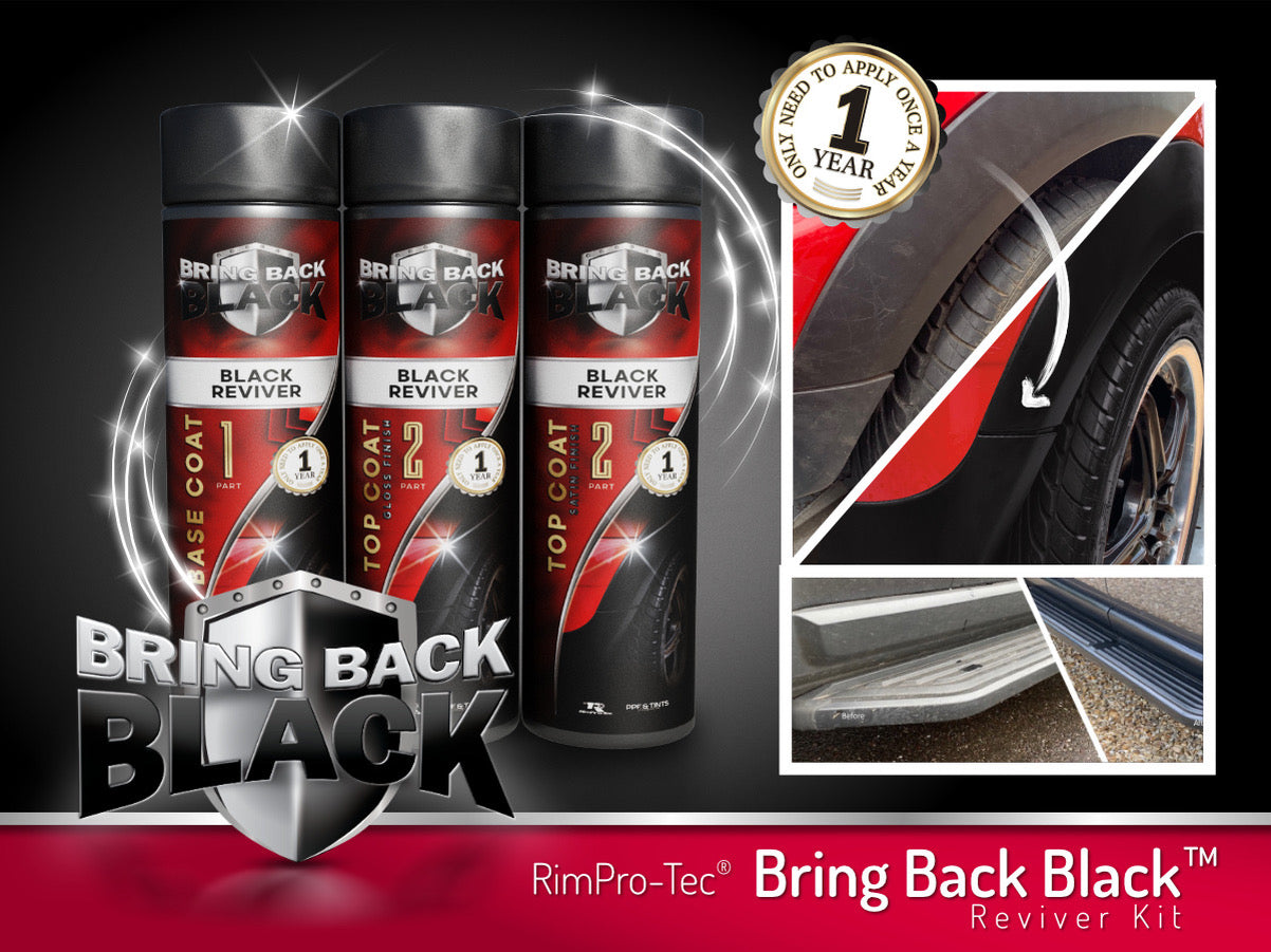Bring Back Black™ Separate Reviver Plastic Restoration Bottles 120ml With 4 x Silk Cloths