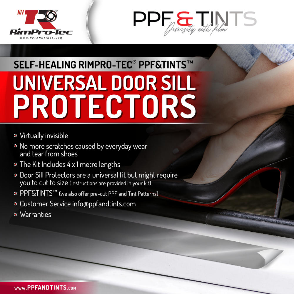 RimPro-Tec® PPF&Tints™ Universal Car Door Sill Protectors With Apply Kit