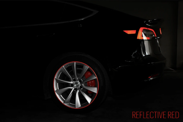 RIMPRO-TEC® WHEELBANDS™ Sliver & Red Reflective Rim Tape For Cars