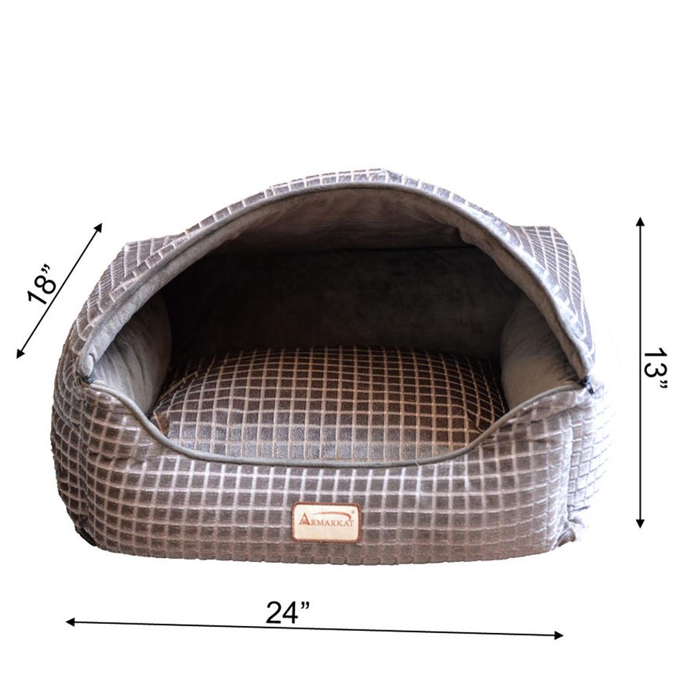 Armarkat Cat Bed Model C34HHG/SH, Bronze & Silver