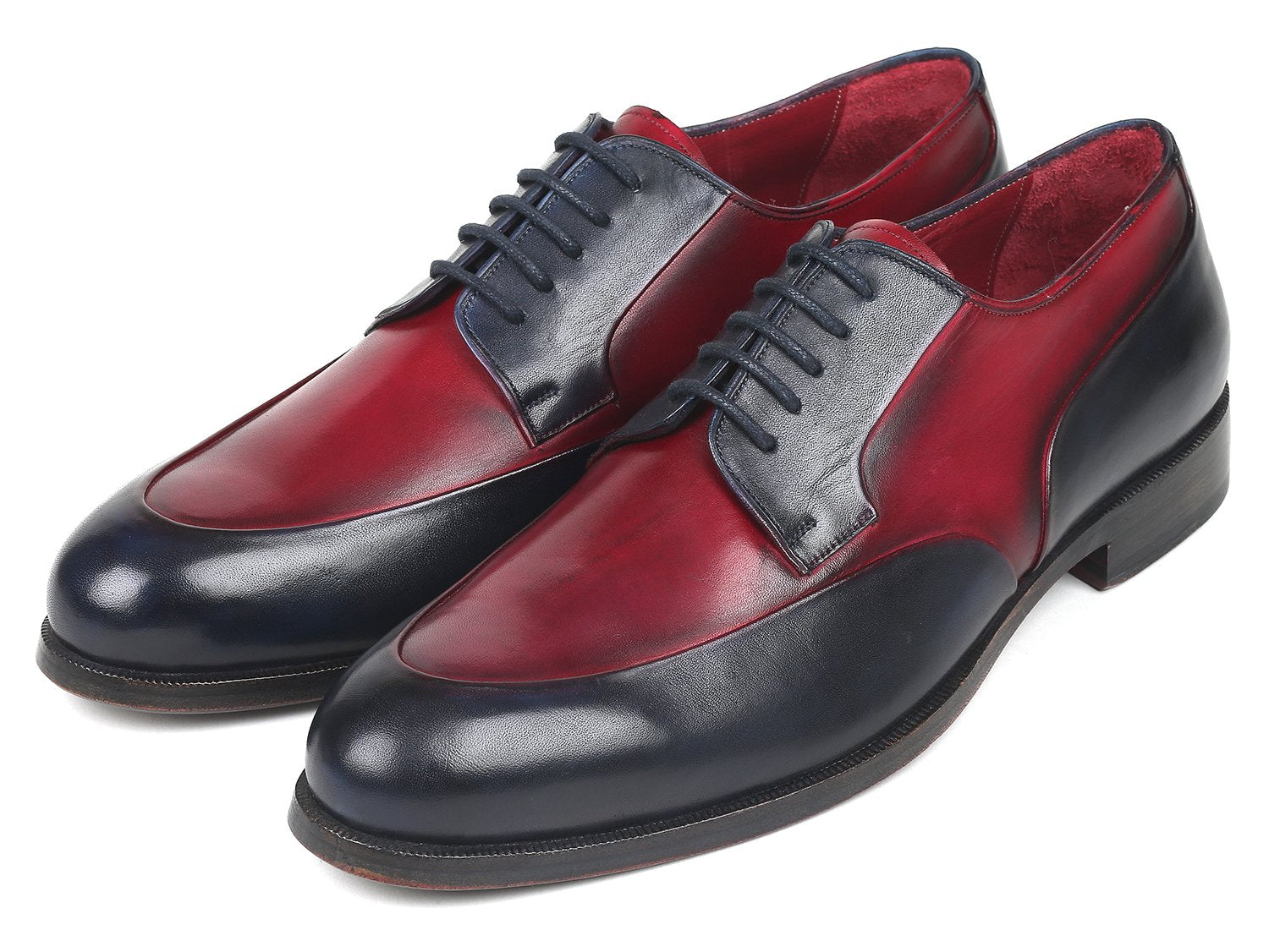 Paul Parkman Men's Bordeaux & Navy Derby Shoes (ID#993-BDNV)