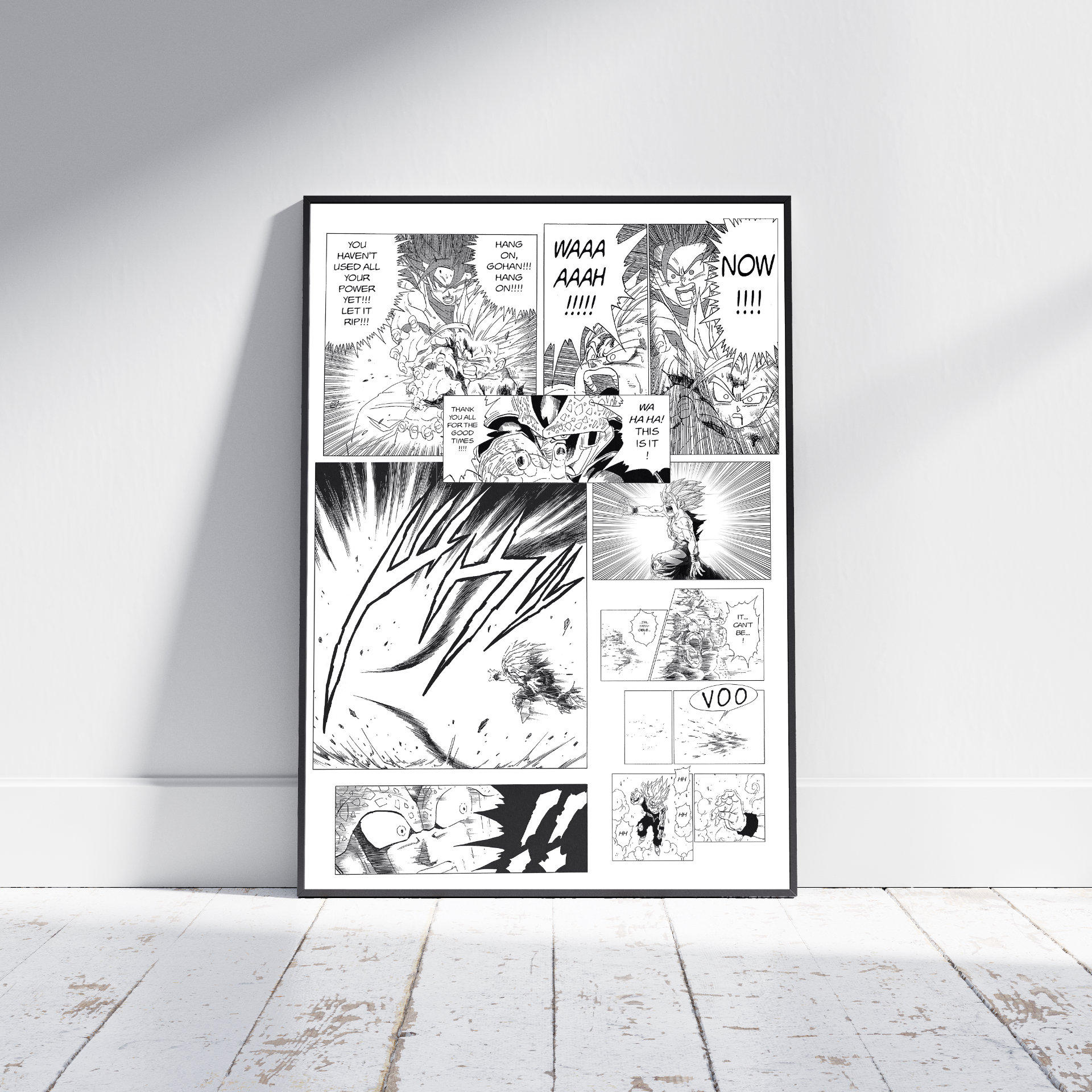 Dragonball Z Manga Gohan vs Cell Poster Print