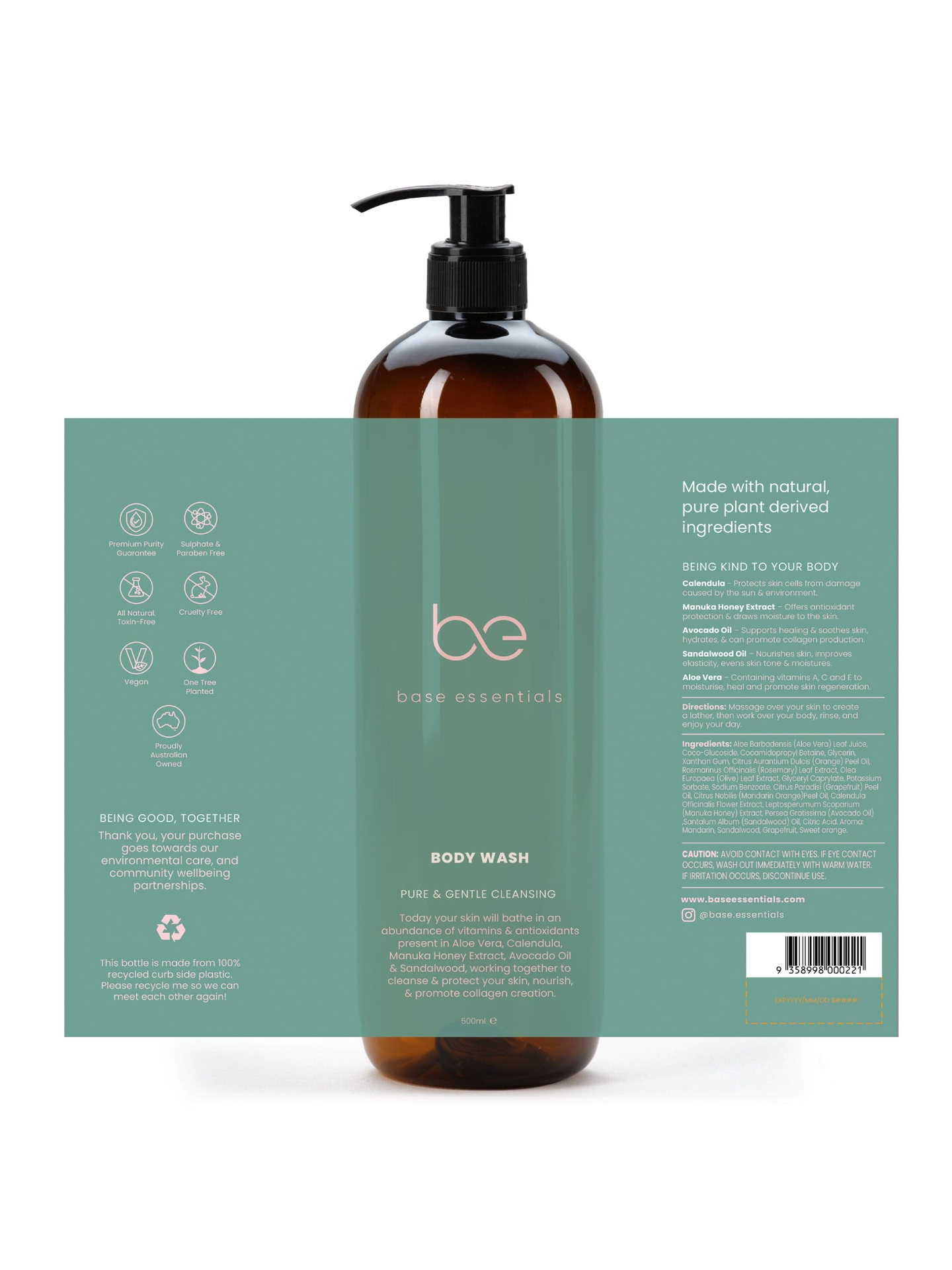 Premium Body Wash 500ml - All Natural