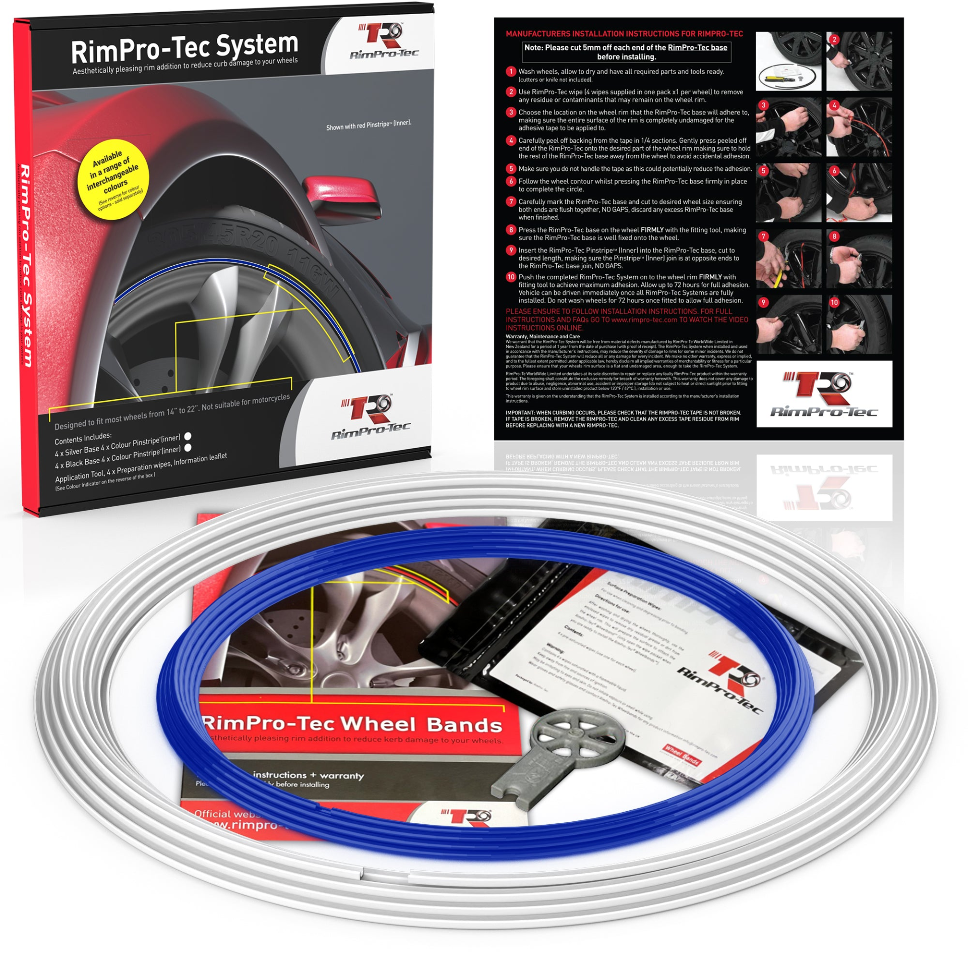 RimPro-Tec® Wheel Bands™ Full Car Wheel & Rim Protectors Kit x 4