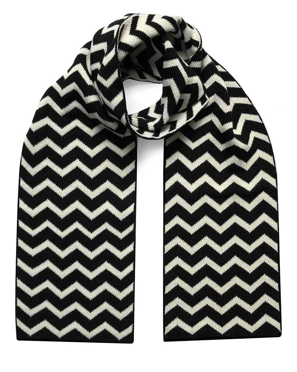 Chevron Wool & Cashmere Scarf Black