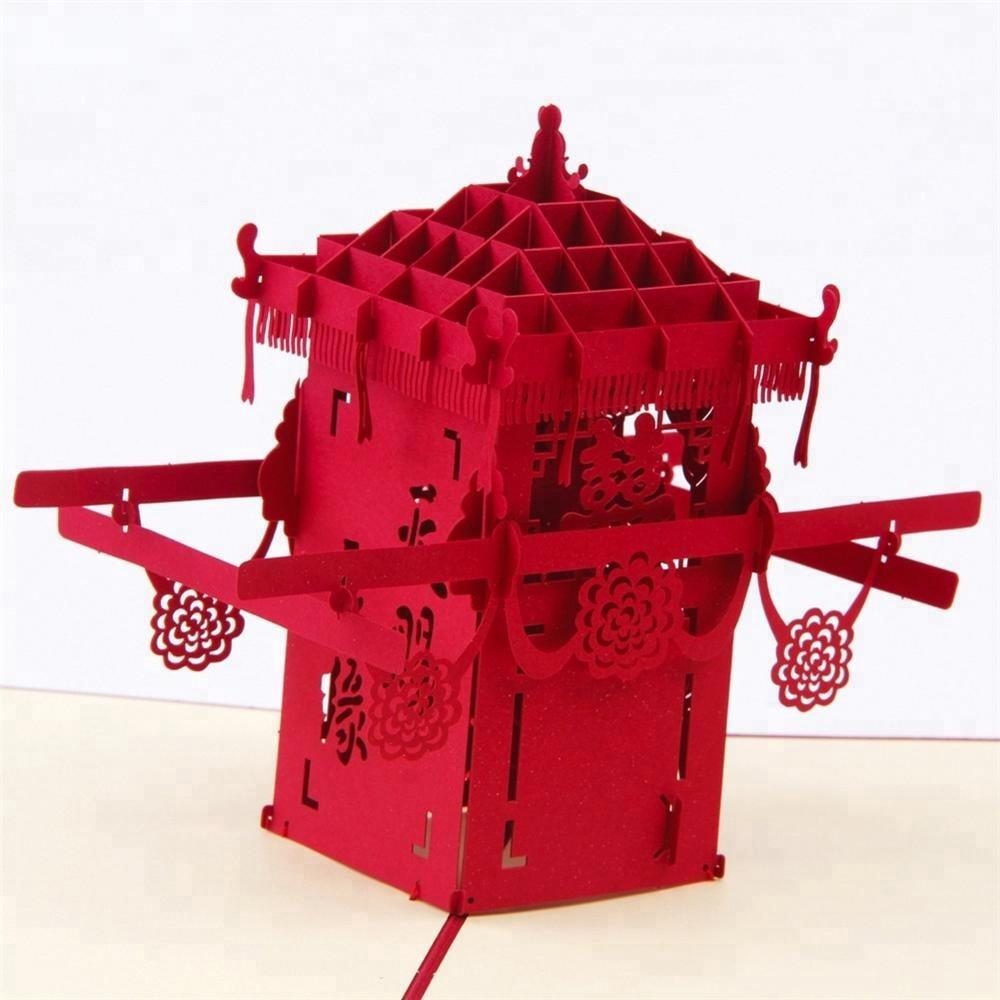 Sedan Chair 3D Pop Up Greeting Card