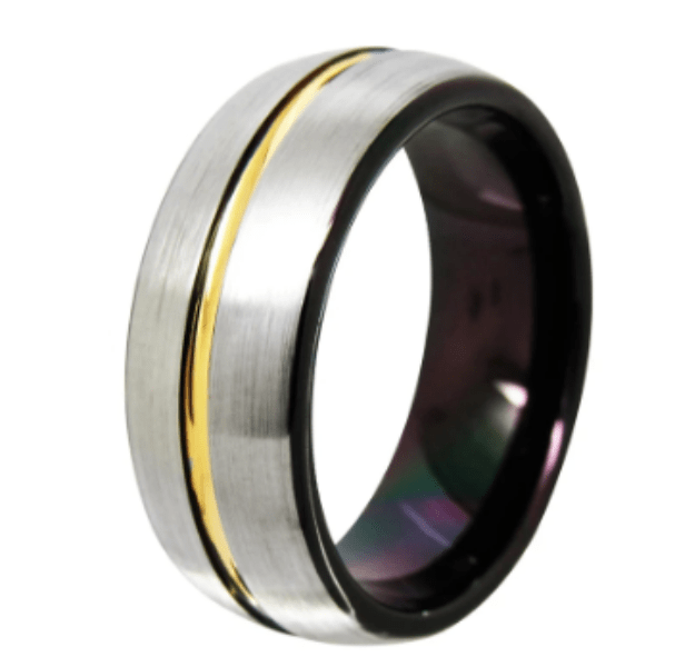 Golden Black Tungsten Ring for Men