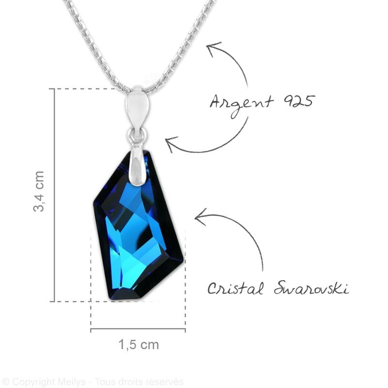 Bermuda Blue Luxury Silver Pendant Necklace Jewelry Set