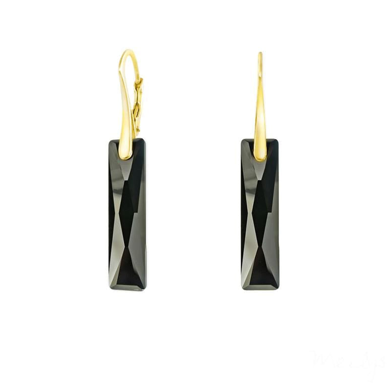 Jet Black Luxury 24K Gold Pendant Necklace Jewellery Set