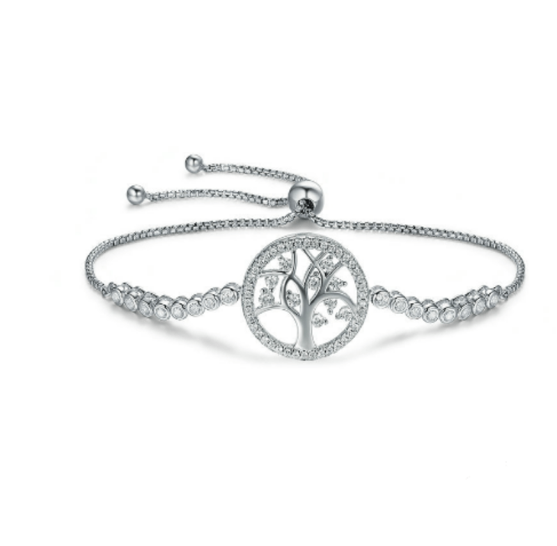 Silver Tree of Life Tennis Bracelet