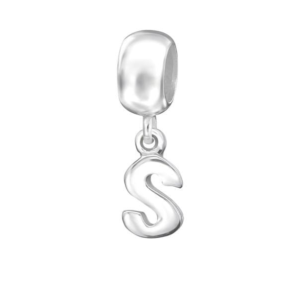 Silver Hanging "S" Charm Bead