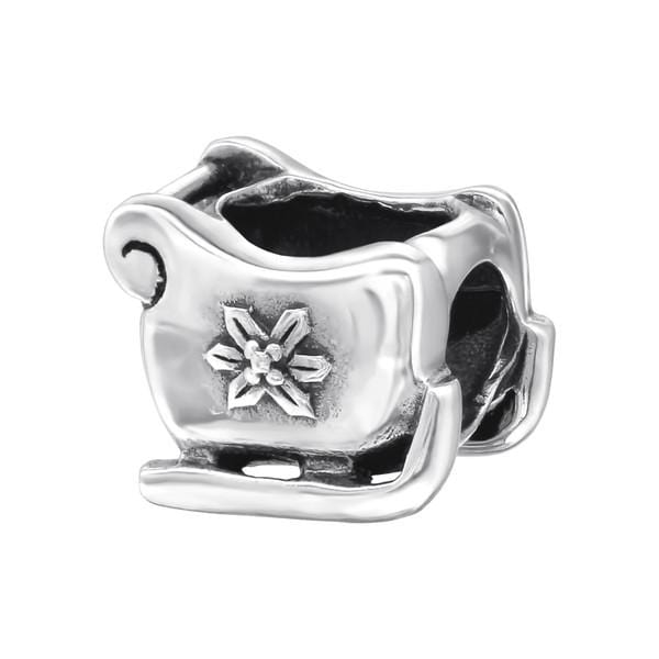 Silver Sled Charm Bead