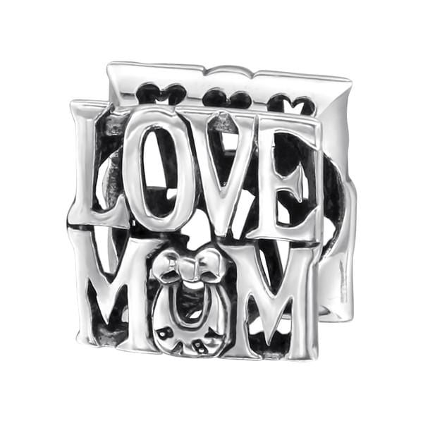 Silver Love Mum Charm Bead