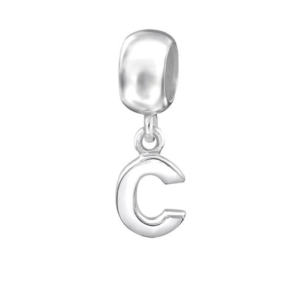 Silver Hanging "C" Charm Bead