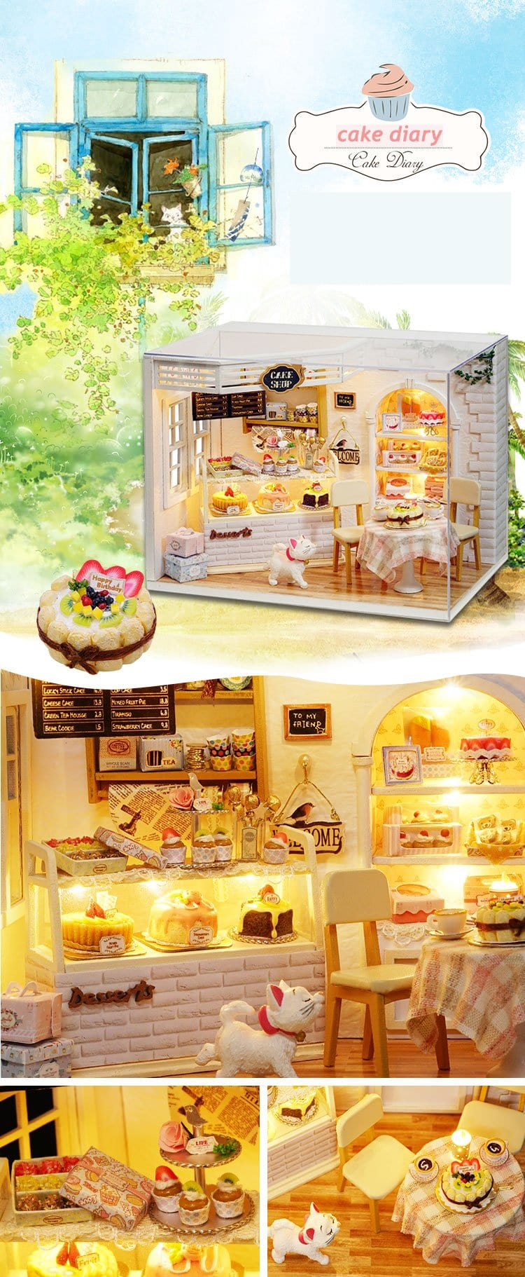 Parisian Cafe Miniature Dollhouse
