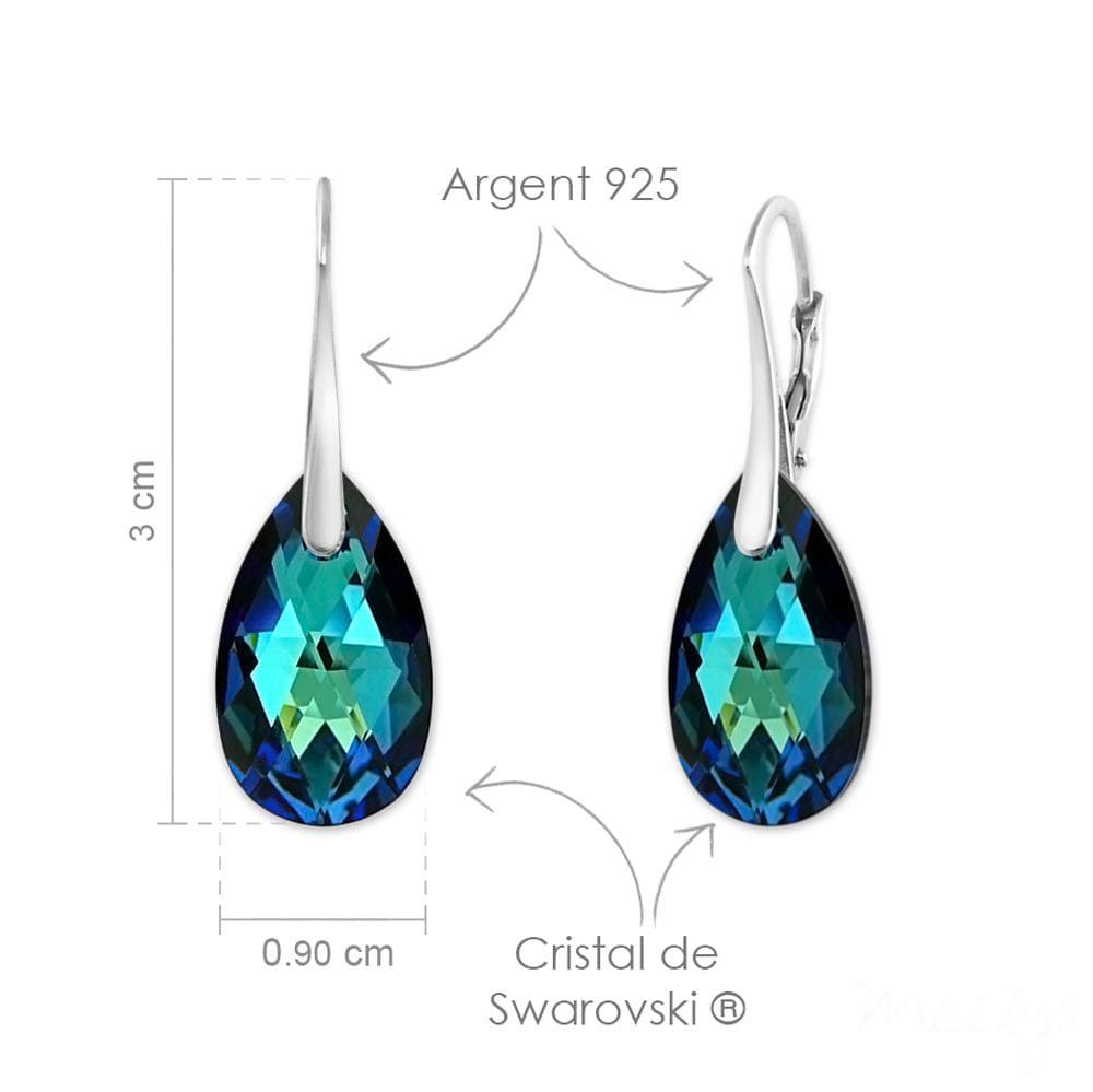 Bermuda Blue Pendant Necklace Jewellery Set with Swarovski Crystal